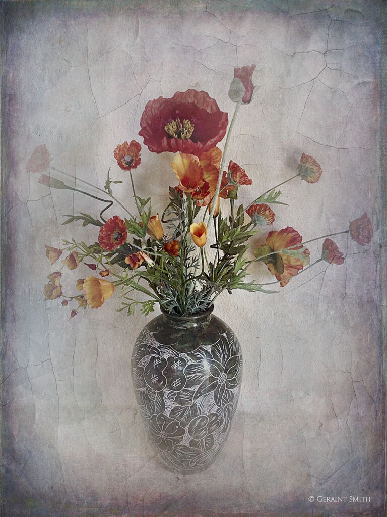 Vase of flowers in a Taos Studio