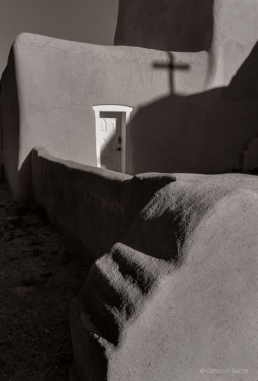 Shadows at Saint Francis Church, Ranchos de Taos.