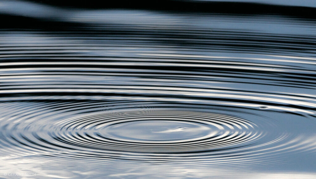 Pond ripples in a mountain lake.