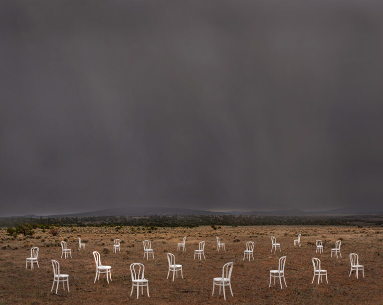 Twenty one Chairs with storm brewing