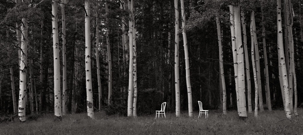 two white chairs aspens BW Toned 0621 0622