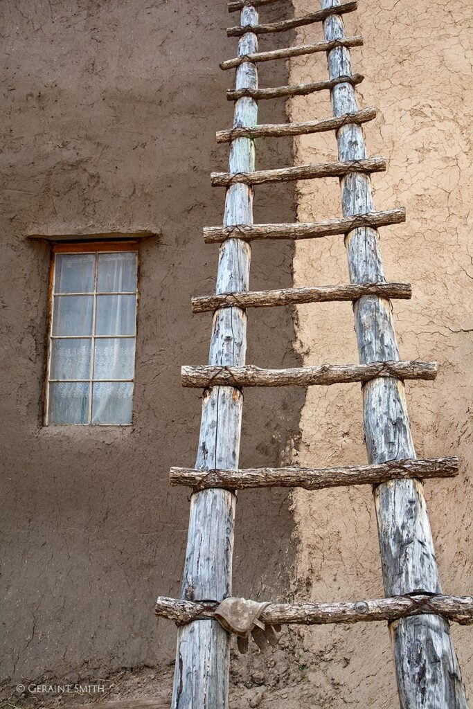 A ladder at the Picuris Pueblo Church restoration