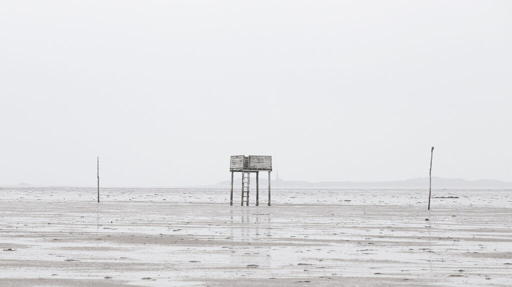 Pilgrims crossing refuge Holy Island of Lindisfarne