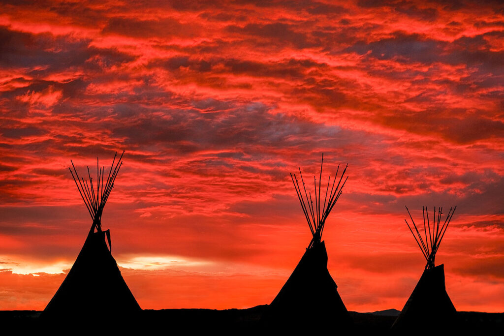 Sunset at the Taos Tipis