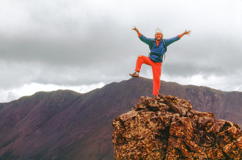 Harry with his foot on Wheeler Peak.