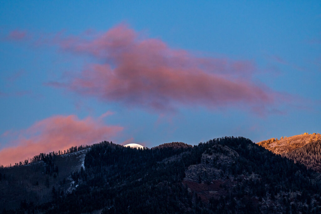 Wolf moon rising over the foothills