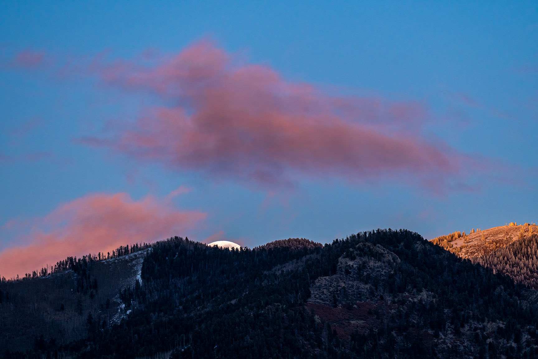 Wolf moon rising over the foothills