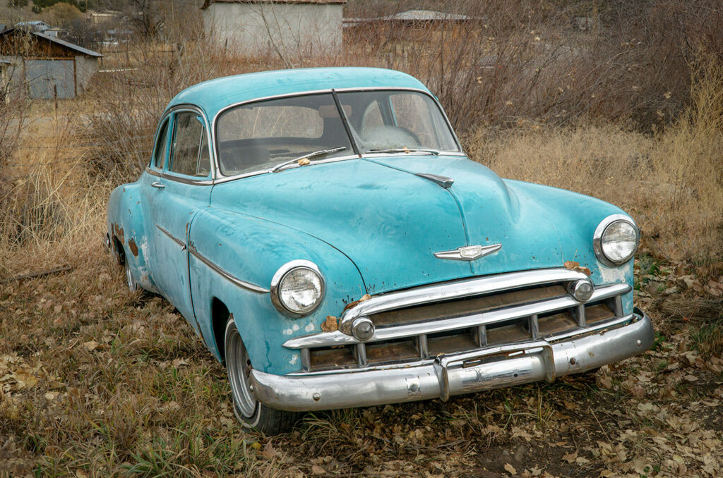 Chevy on the high road to Taos