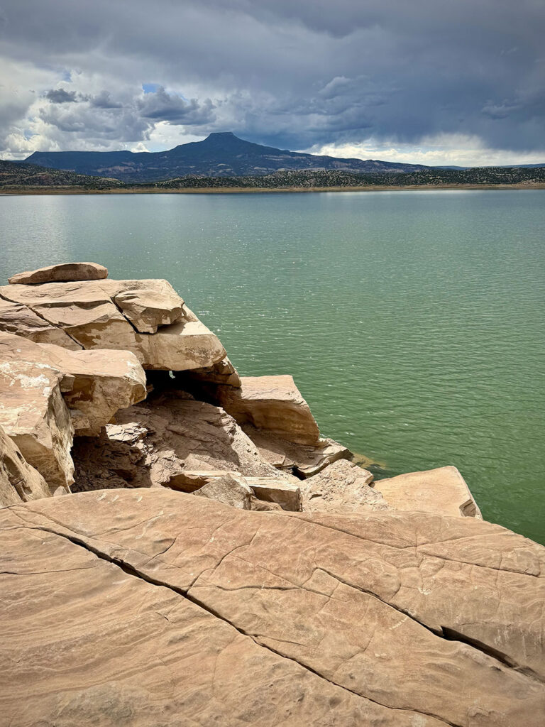 Abiquiu Lake rocks and Cerro Pedernal