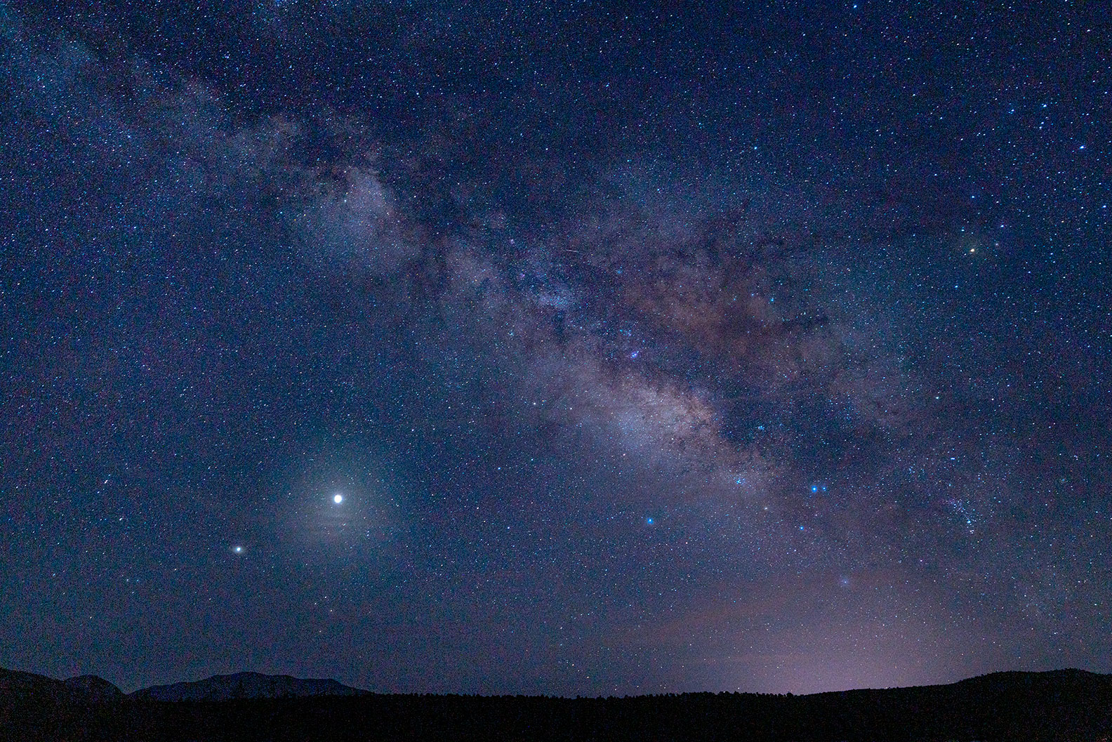 Large Scale Composite. 07-29-2026 Jupiter, Saturn, the milky way and the scorpion constellation.