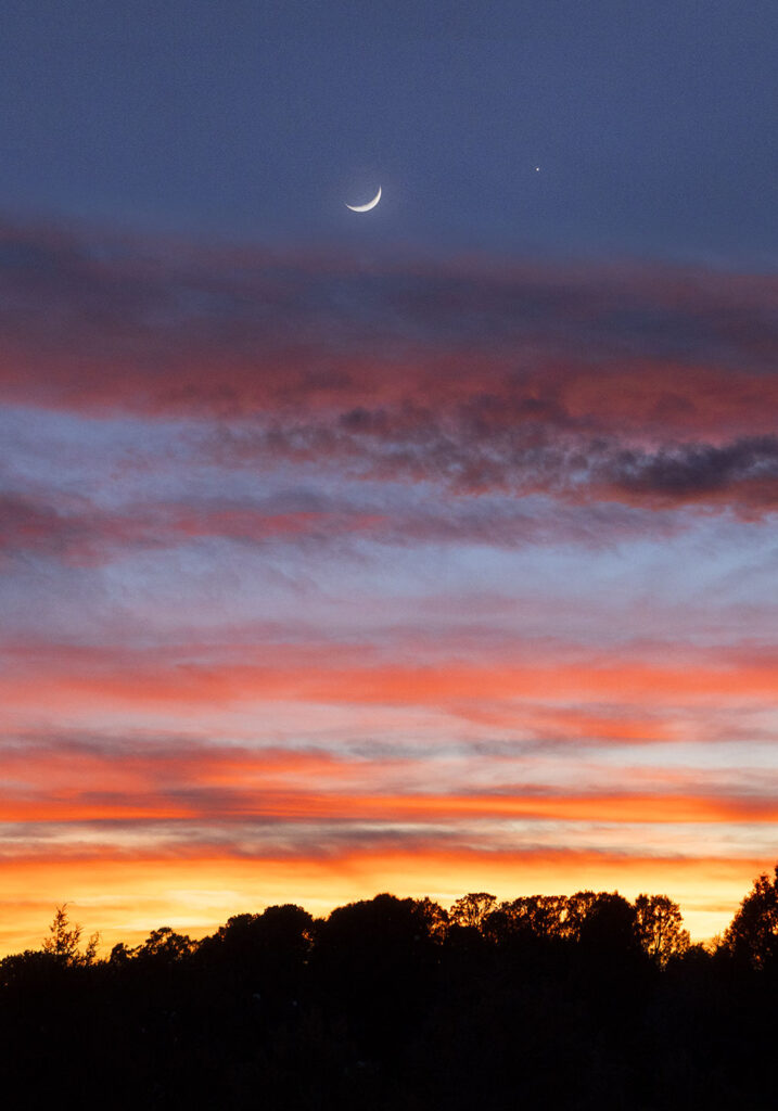With Venus and a sunset